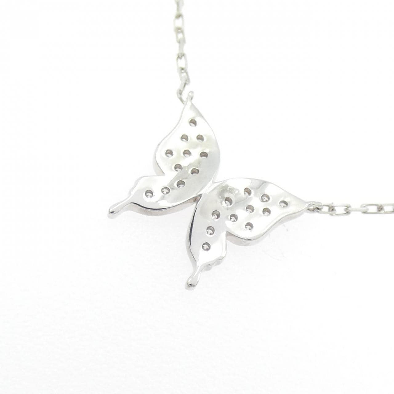 PT950/PT850 バタフライ ダイヤモンド ネックレス 0.07CT