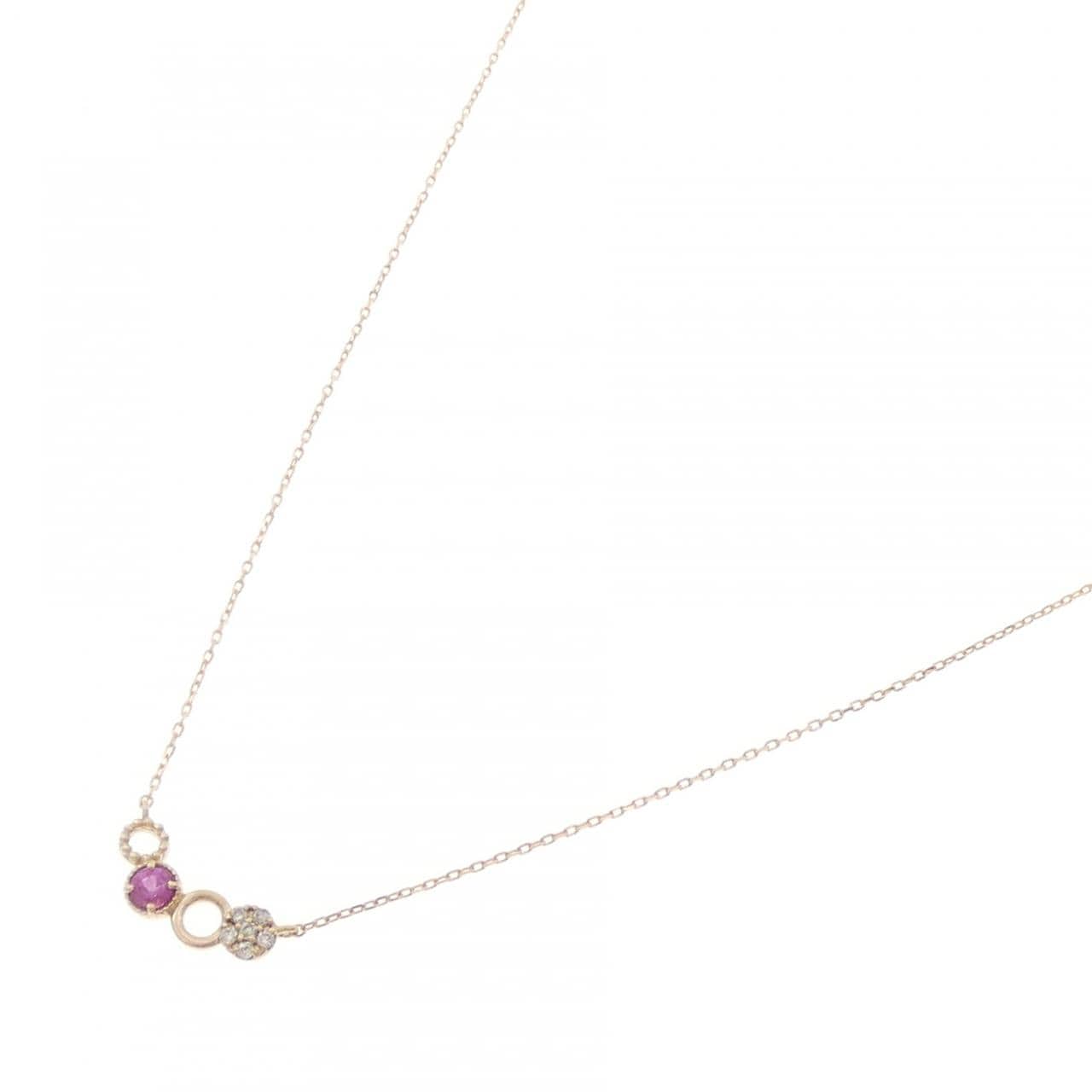K18PG ルビー ネックレス