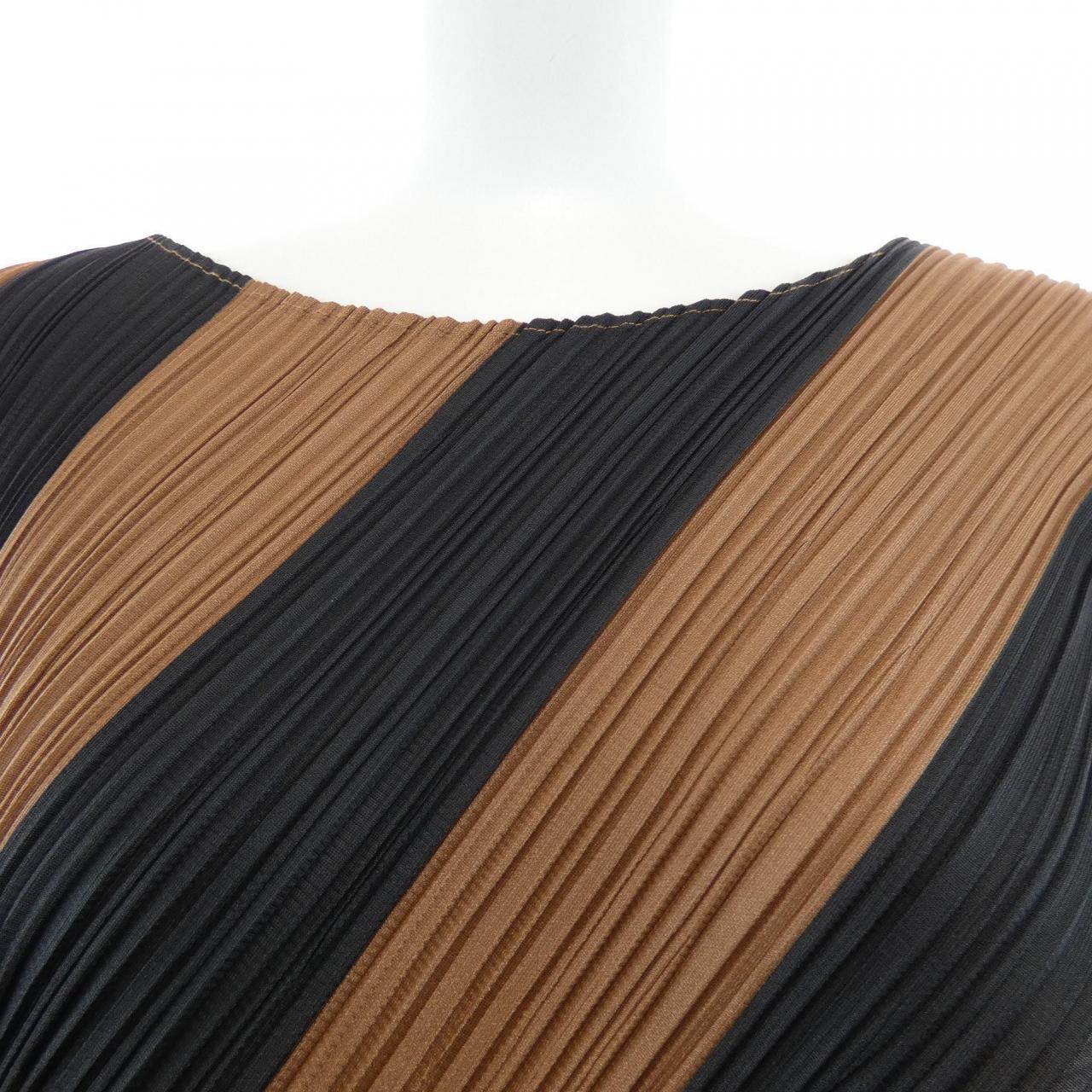 プリーツプリーズ PLEATS PLEASE 2015 ストライプ PP53-JH783 7570058 ワンピース