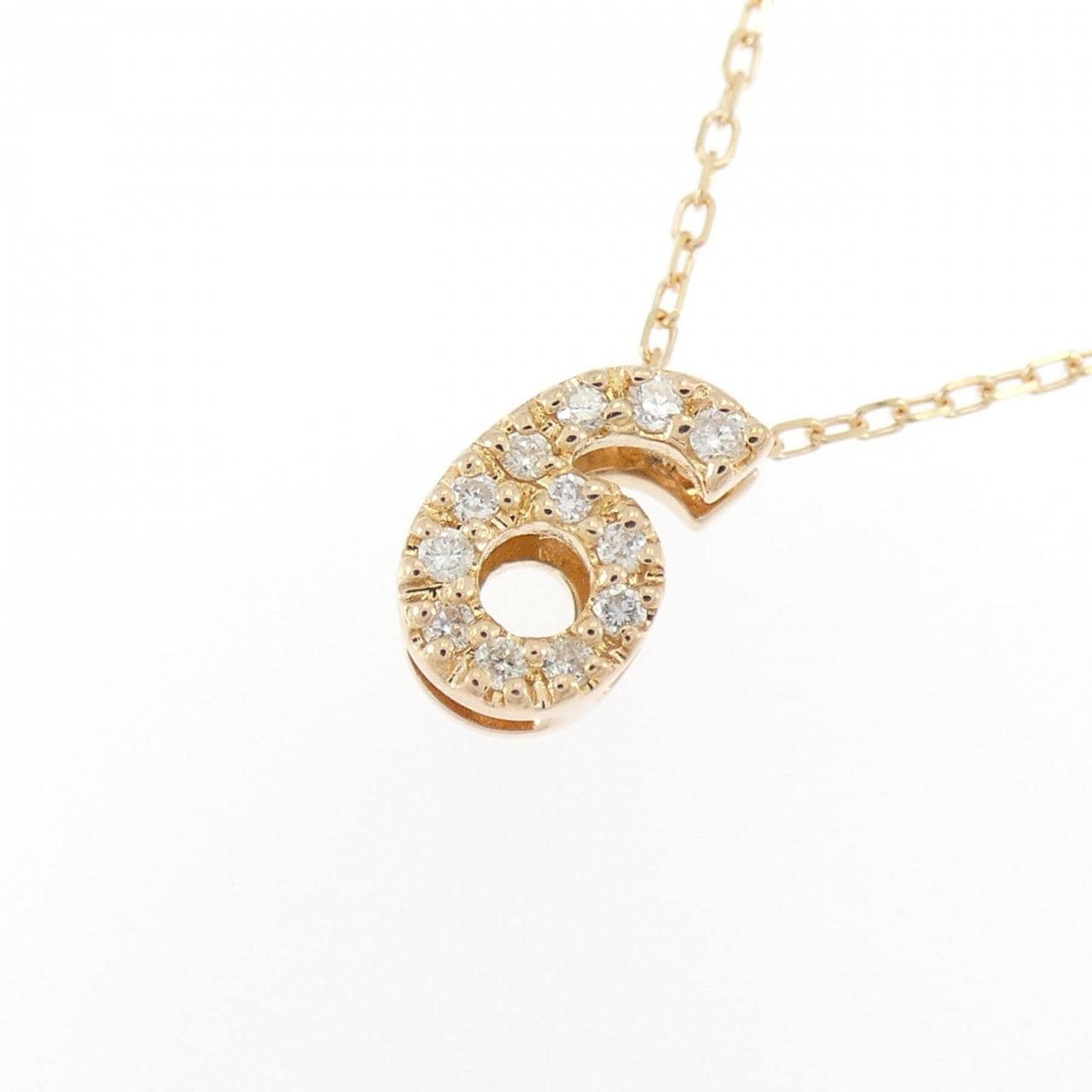 K18PG 6号钻石项链 0.08克拉