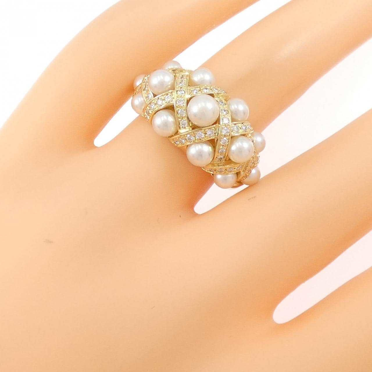 750YG アコヤパール リング