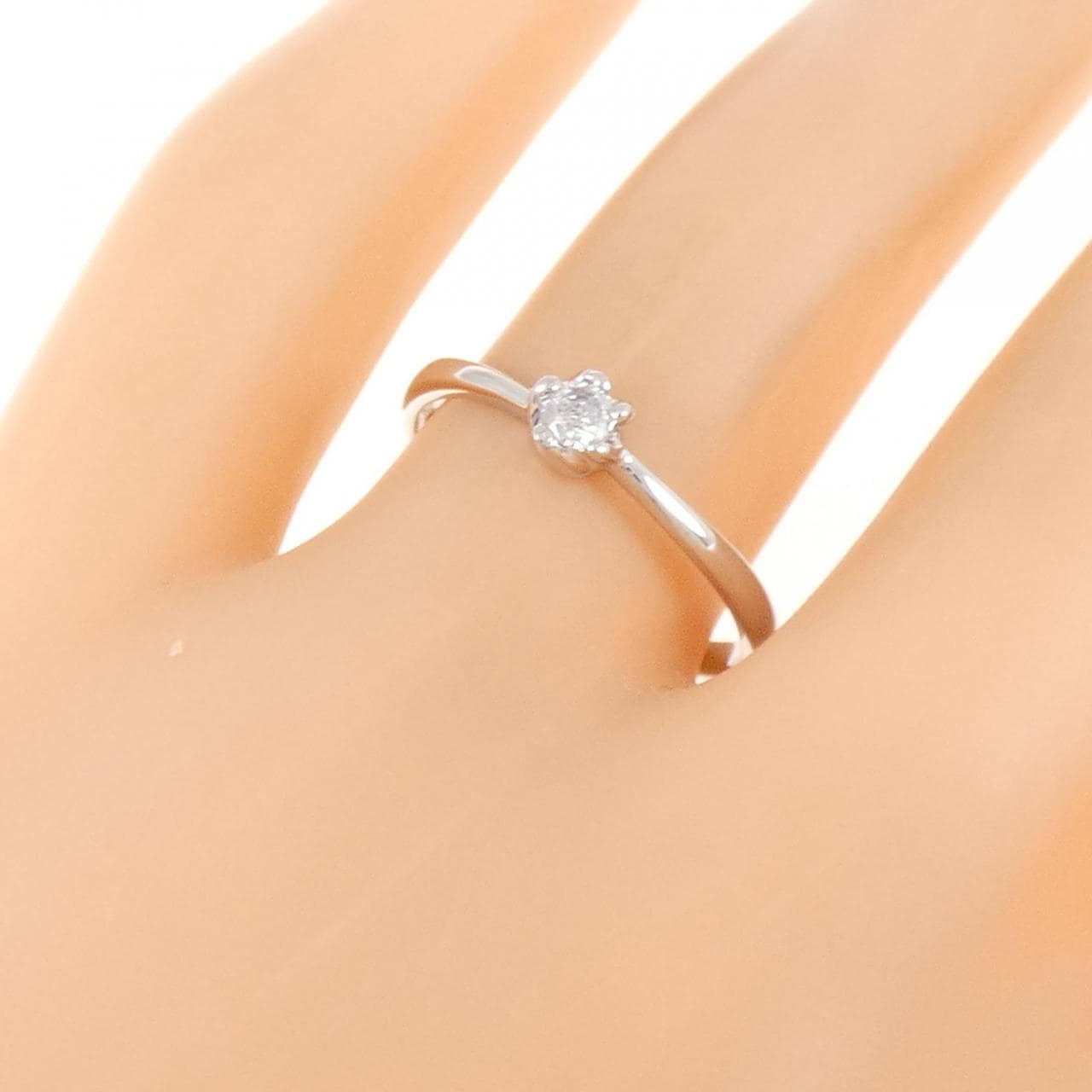 PT900 ソリティア ダイヤモンド リング 0.1CT