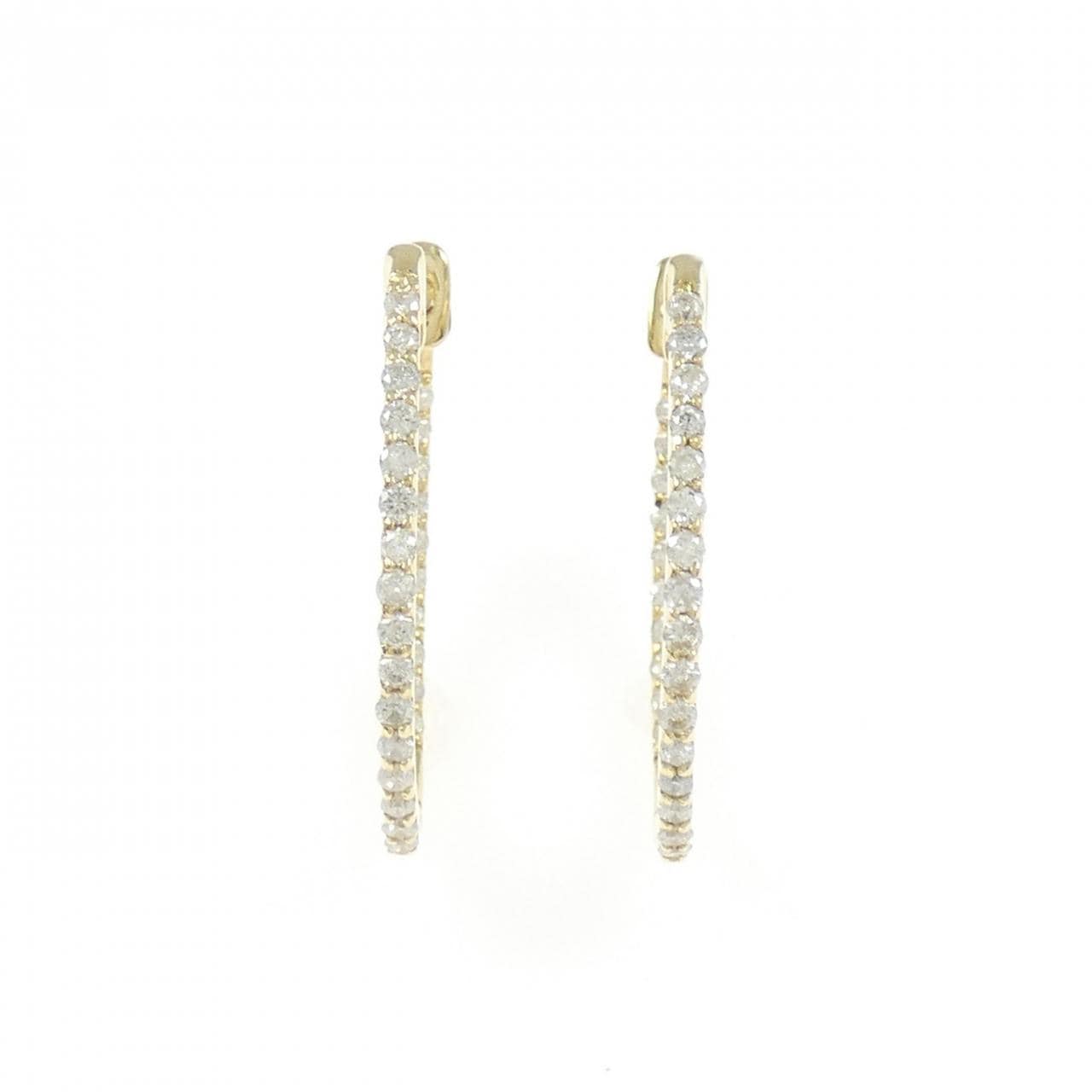 K18YG ダイヤモンド フープ ピアス 0.50CT
