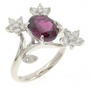 PT900 フラワー ガーネット リング 1.65CT