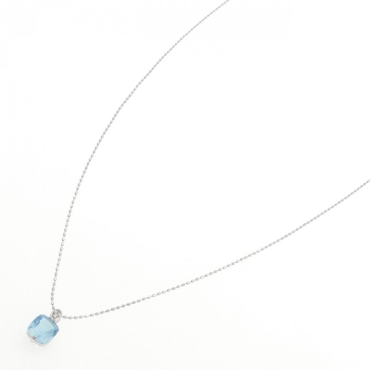 K18WG blue Topaz necklace