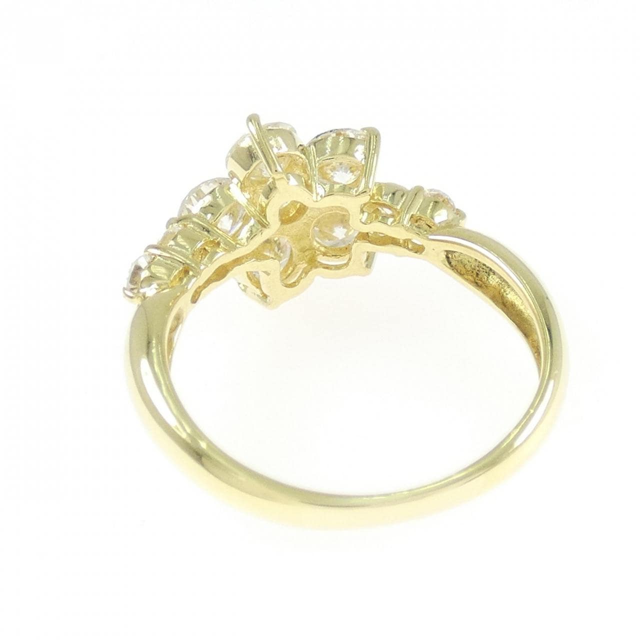 K18YG フラワー ダイヤモンド リング 1.07CT