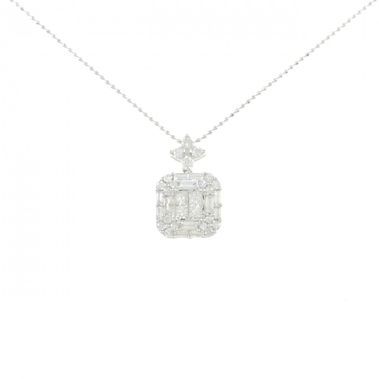 K18WG ダイヤモンド ネックレス 0.75CT