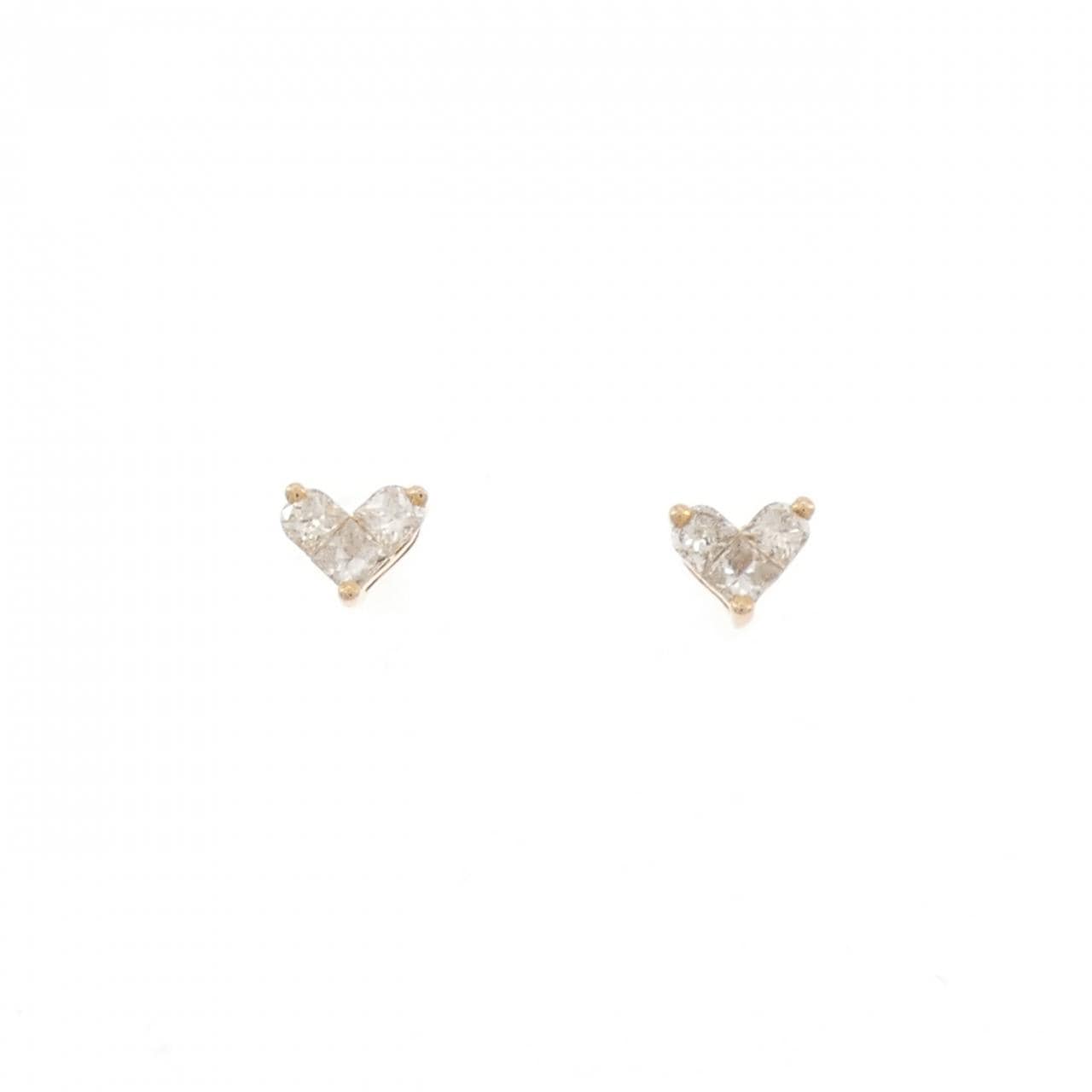 K18PG ハート ダイヤモンド ピアス 0.30CT