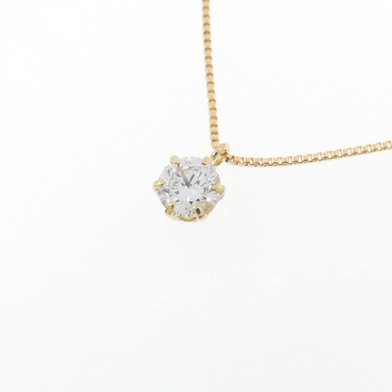 K18YG Solitaire Diamond Necklace 0.202CT