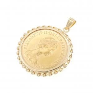 K18YG (框) 硬币吊坠