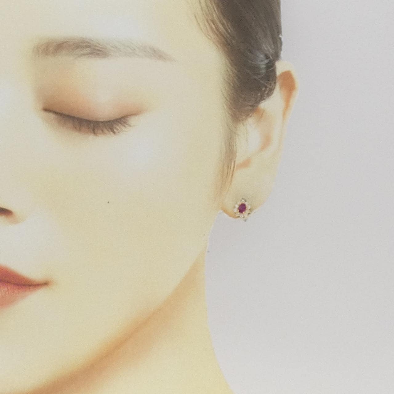 K18YG ルビー ピアス