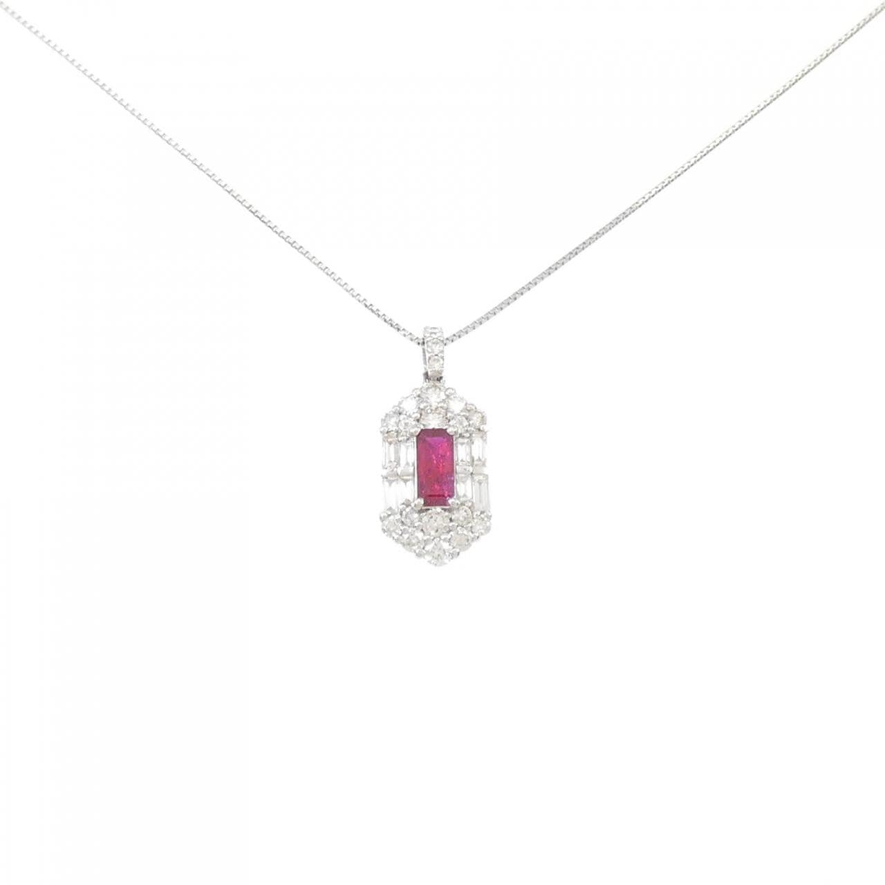 PT Unheated Ruby Necklace 0.30CT Made in Mozambique