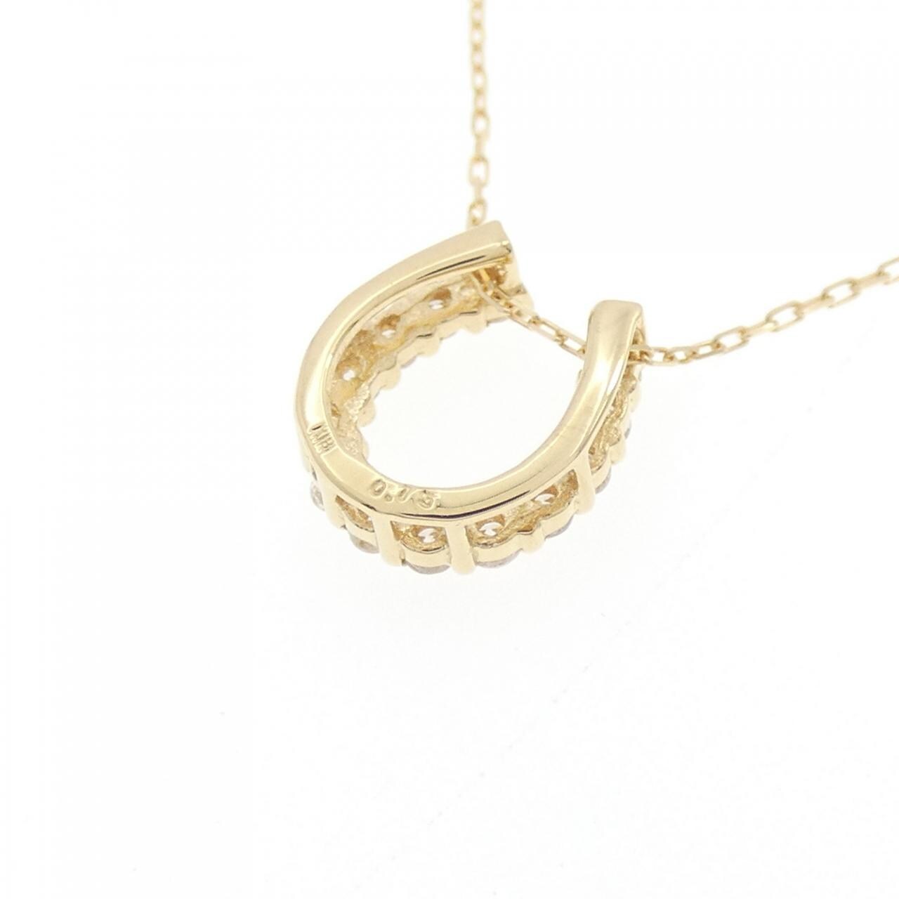 [新品] 18K 黃金馬蹄形鑽石項鍊 0.15CT