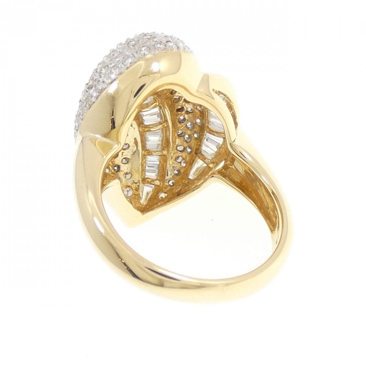 K18YG/K18WG パヴェ ダイヤモンド リング 1.80CT