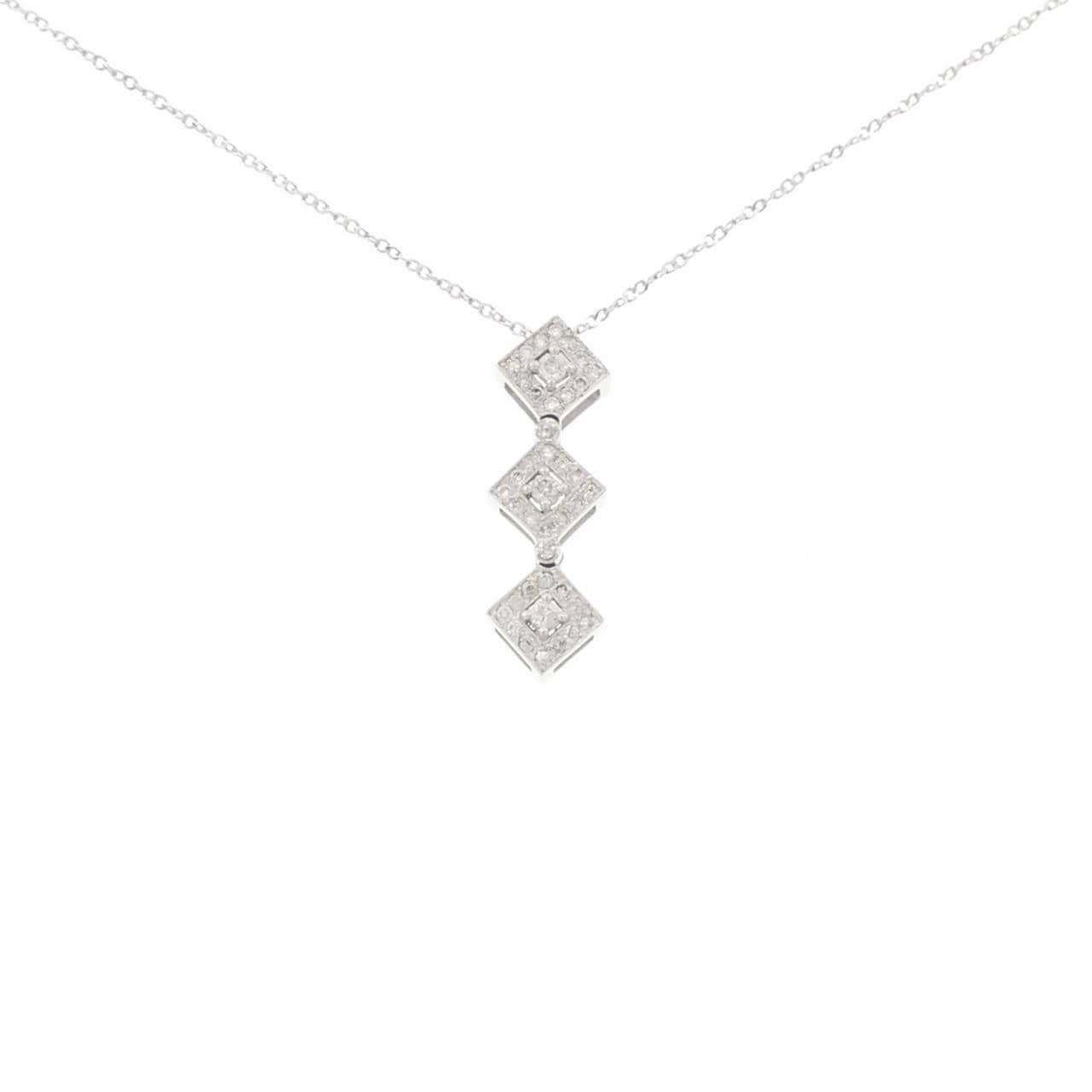 K18WG 2WAY ダイヤモンド ネックレス 0.35CT