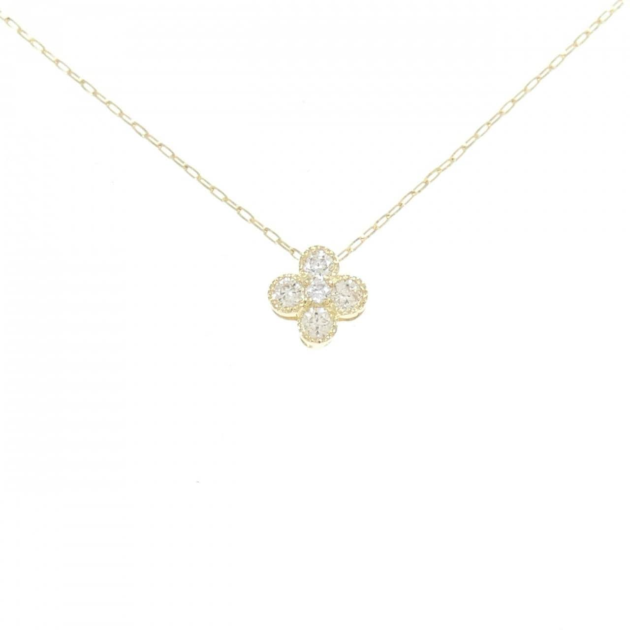 [BRAND NEW] K18YG Flower Diamond Necklace 0.10CT