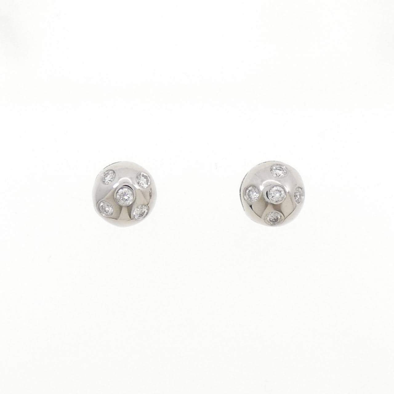 K18WG/PT900 ダイヤモンド ピアス 0.16CT