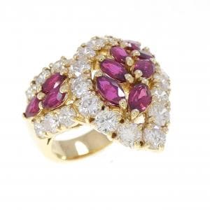 K18YG ルビー リング 2.32CT
