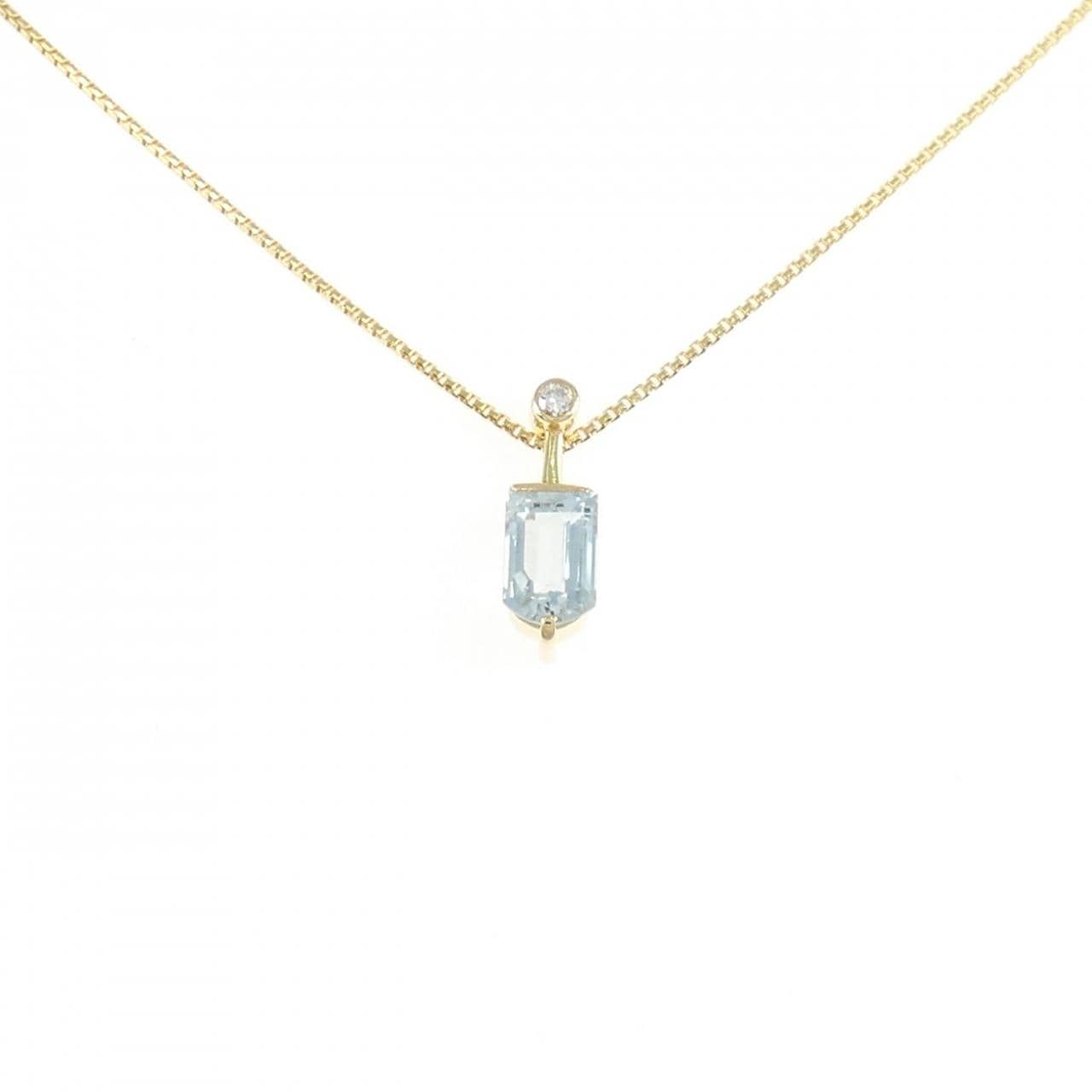 K18YG アクアマリン ネックレス 0.41CT