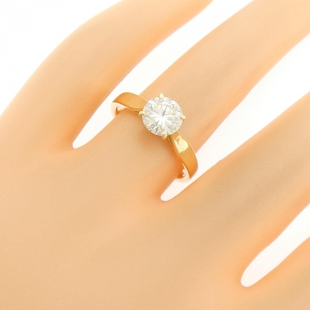 K18YG ダイヤモンド リング 1.086CT L SI2 EXT