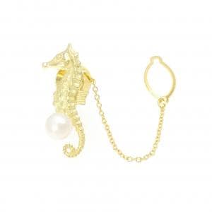 K18YG Seahorse Akoya Pearl Tie Tack 7mm