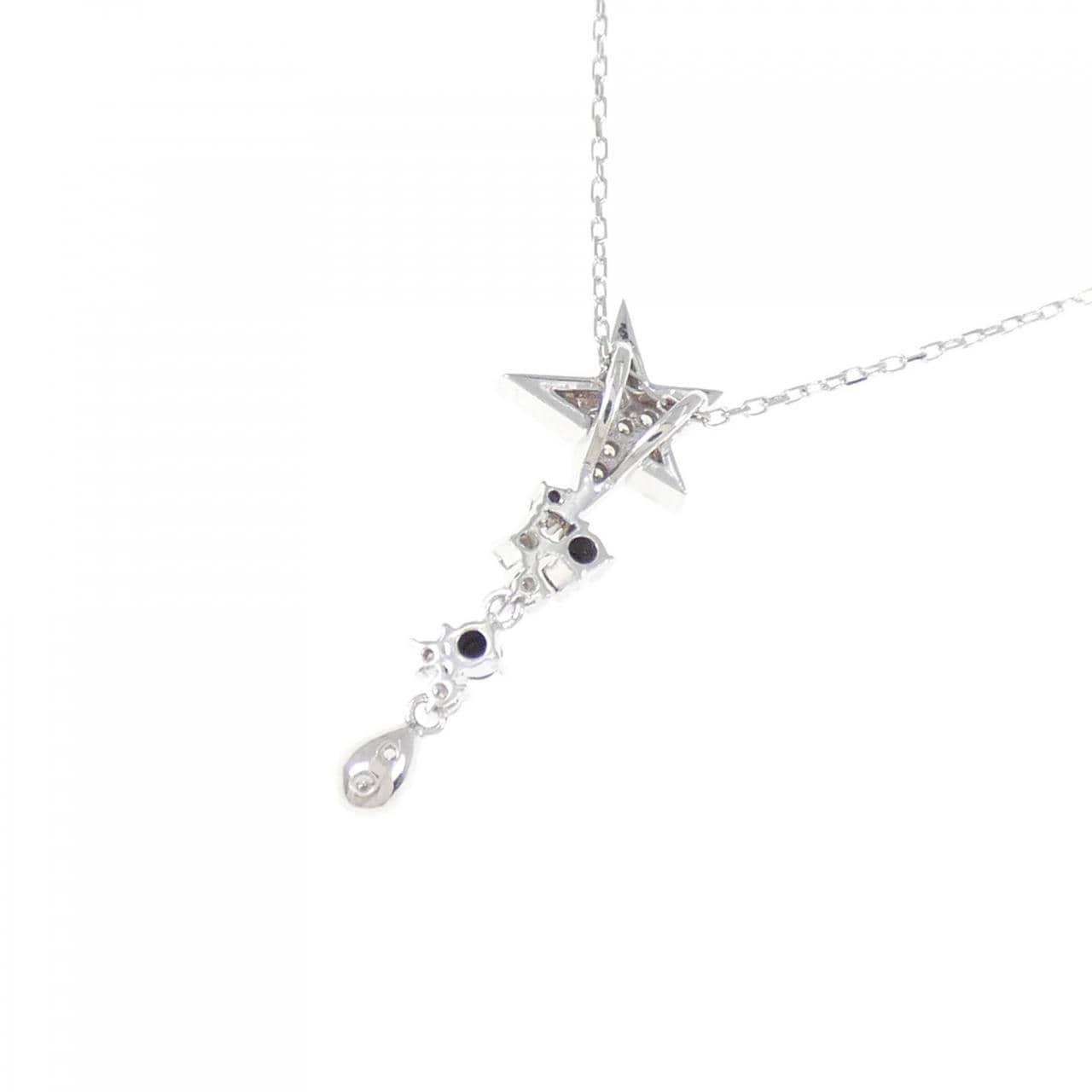 K18WG スター ダイヤモンド ネックレス 0.20CT