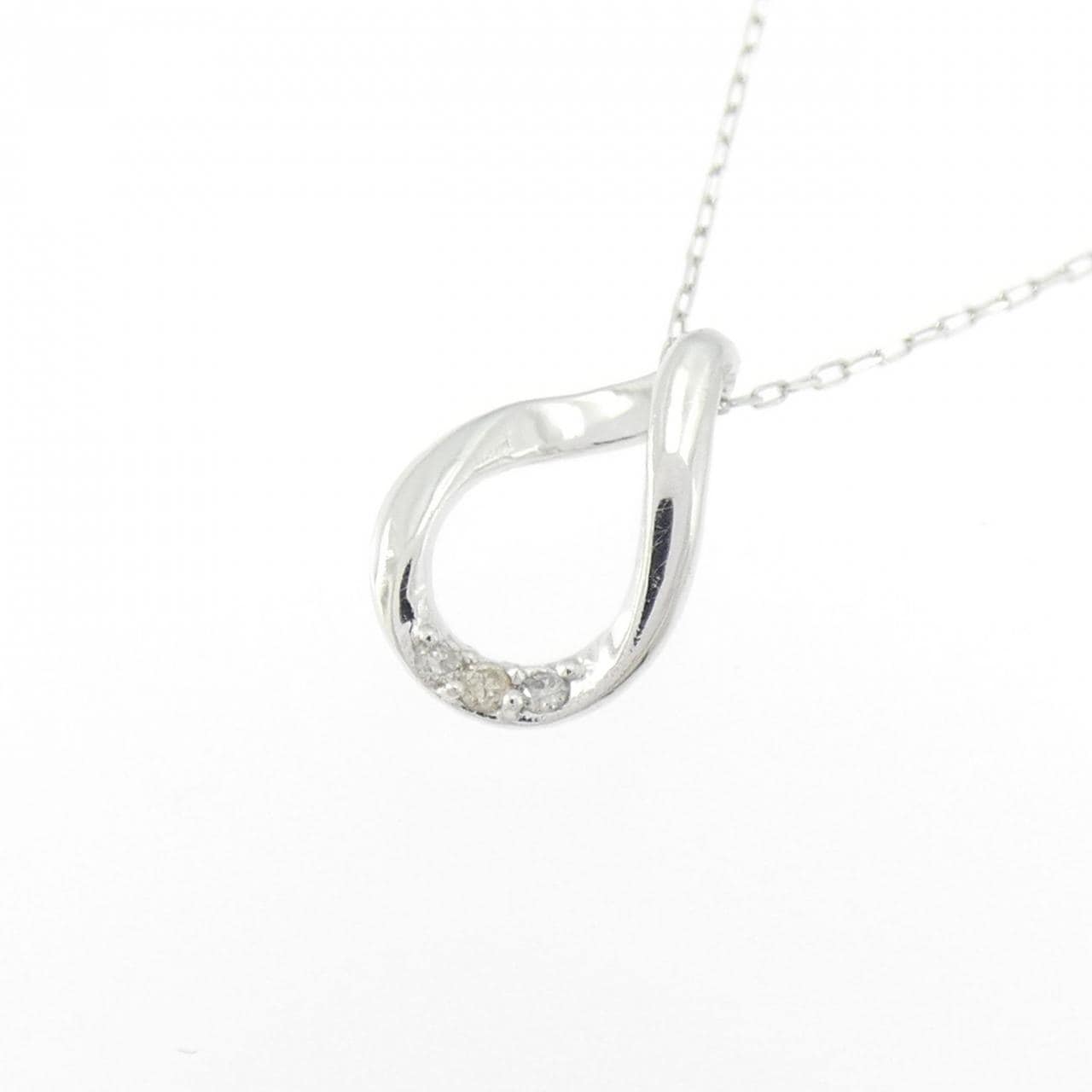 K18WG ダイヤモンド ネックレス 0.02CT