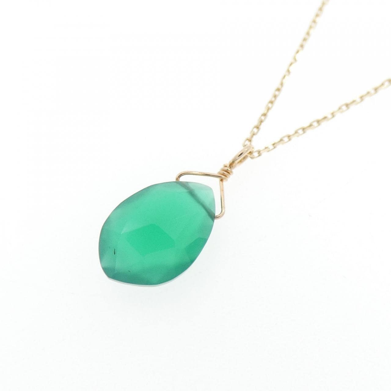 [BRAND NEW] K10YG Chalcedony Necklace