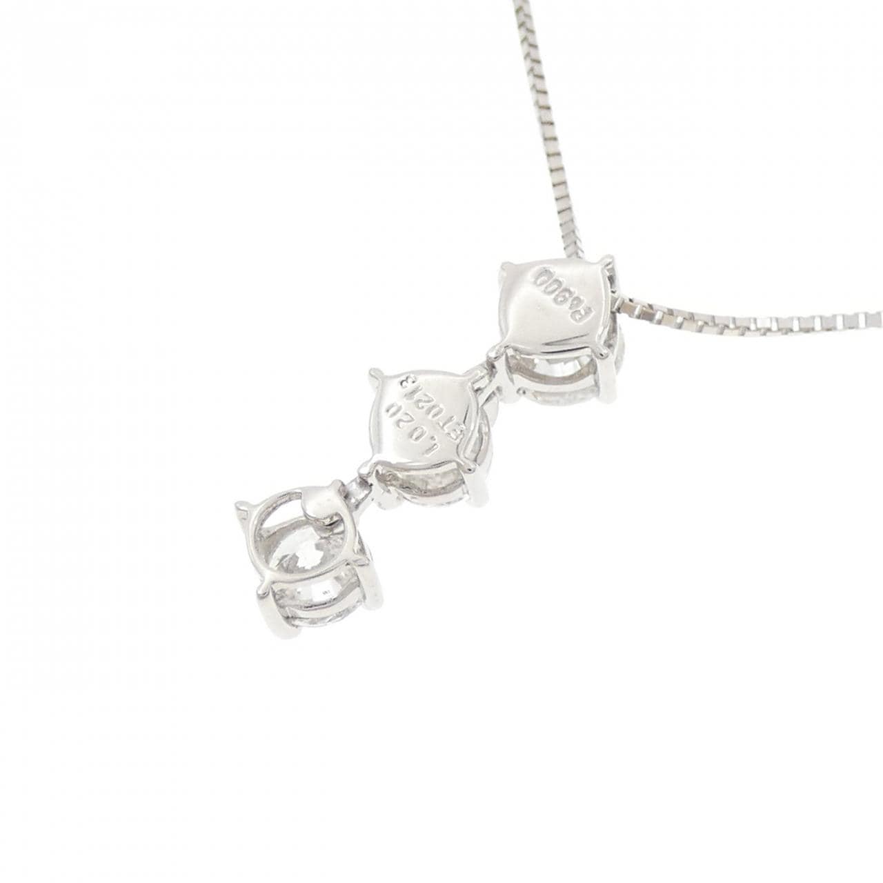 PT900/PT850 スリーストーン ダイヤモンド ネックレス 1.020CT