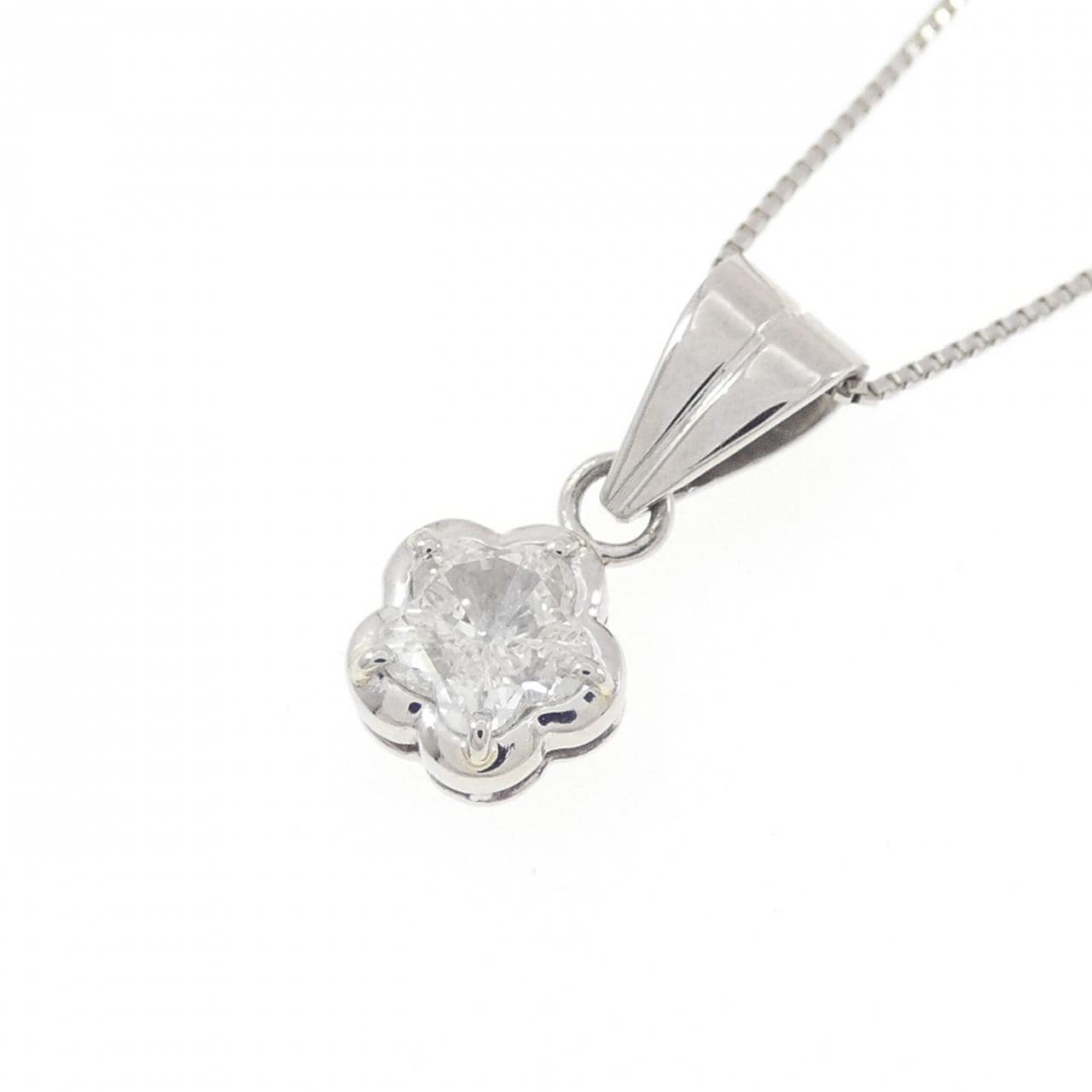 PT900/PT850 フラワー ダイヤモンド ネックレス 0.33CT
