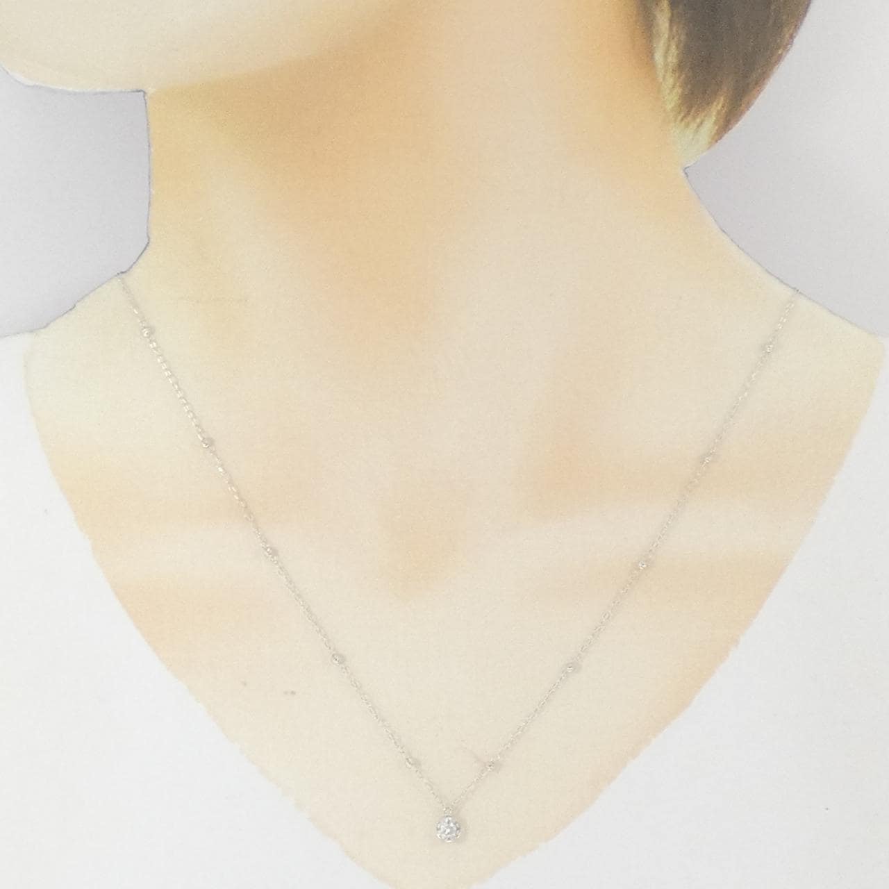 K10WG ダイヤモンド ネックレス 0.10CT