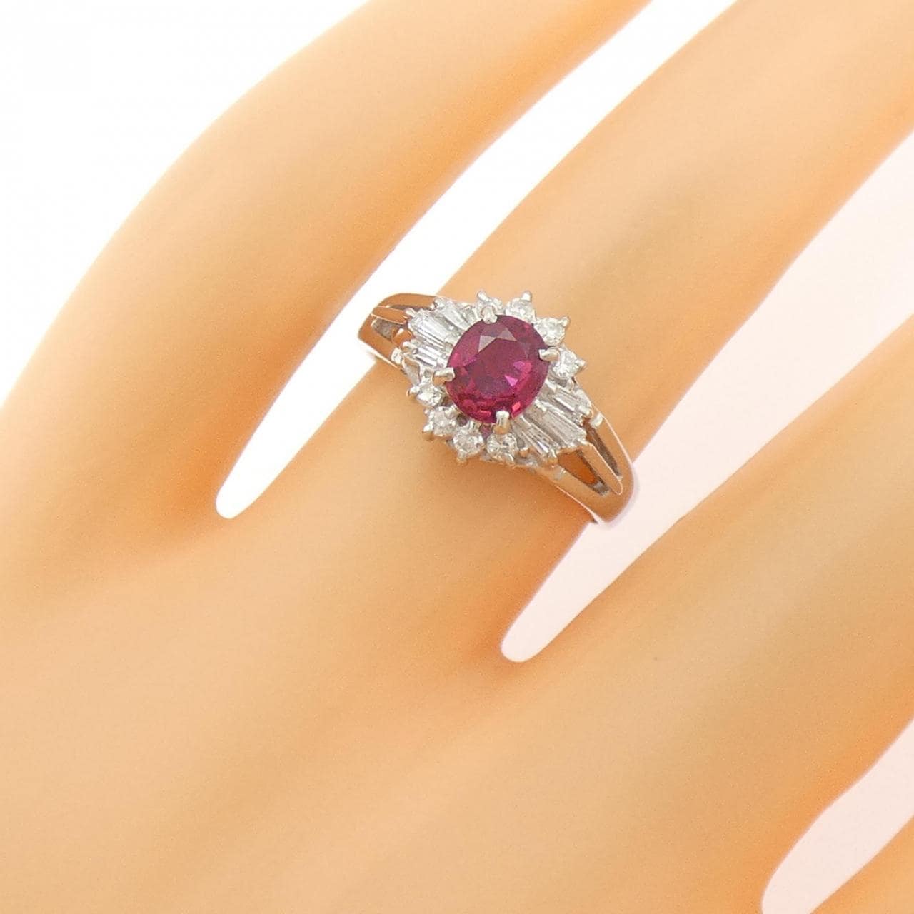 PT900 ルビー リング 0.63CT