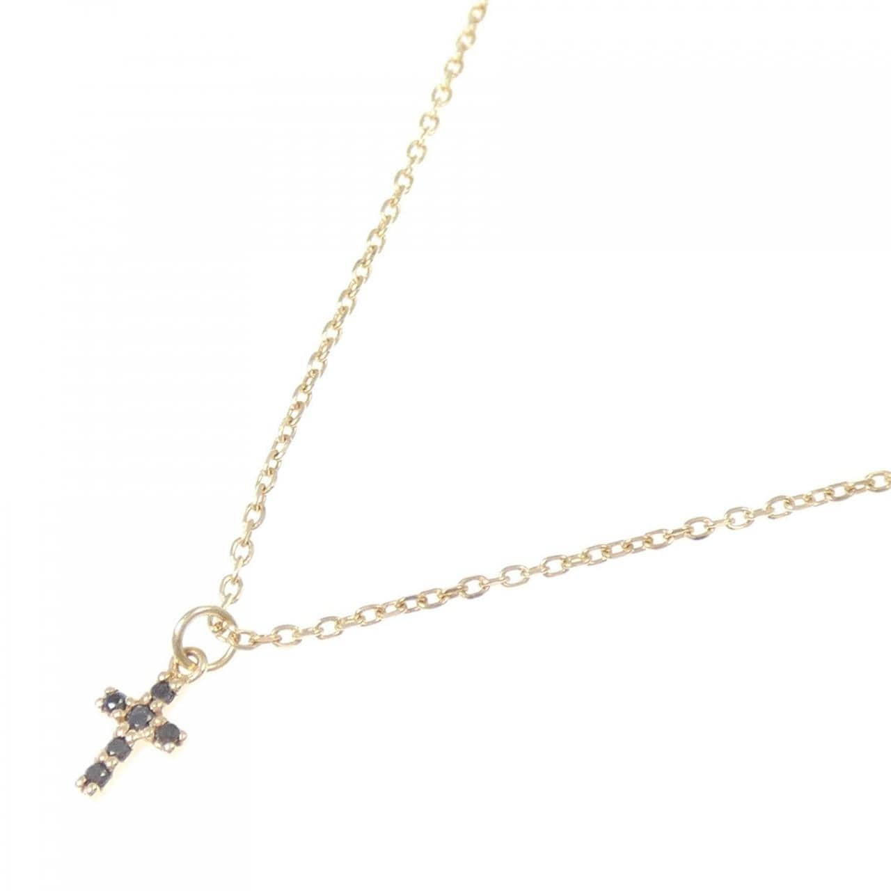 アガット クロス ダイヤモンド ネックレス 0.03CT