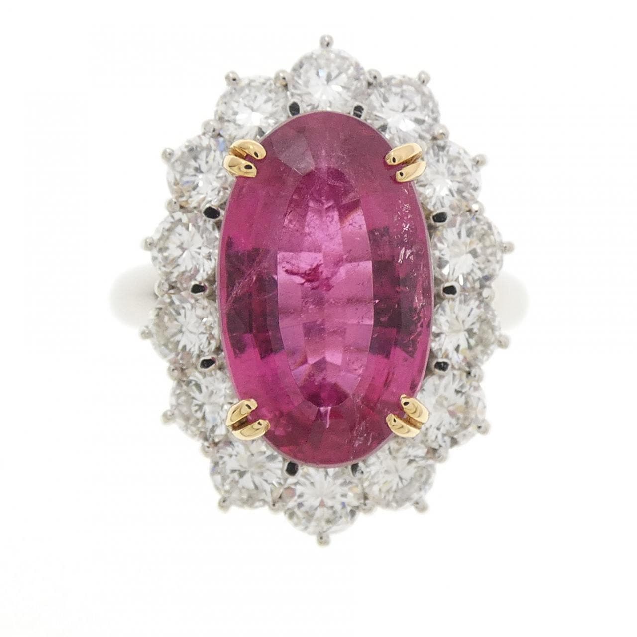 K18YG/PT900 トルマリン リング 4.80CT