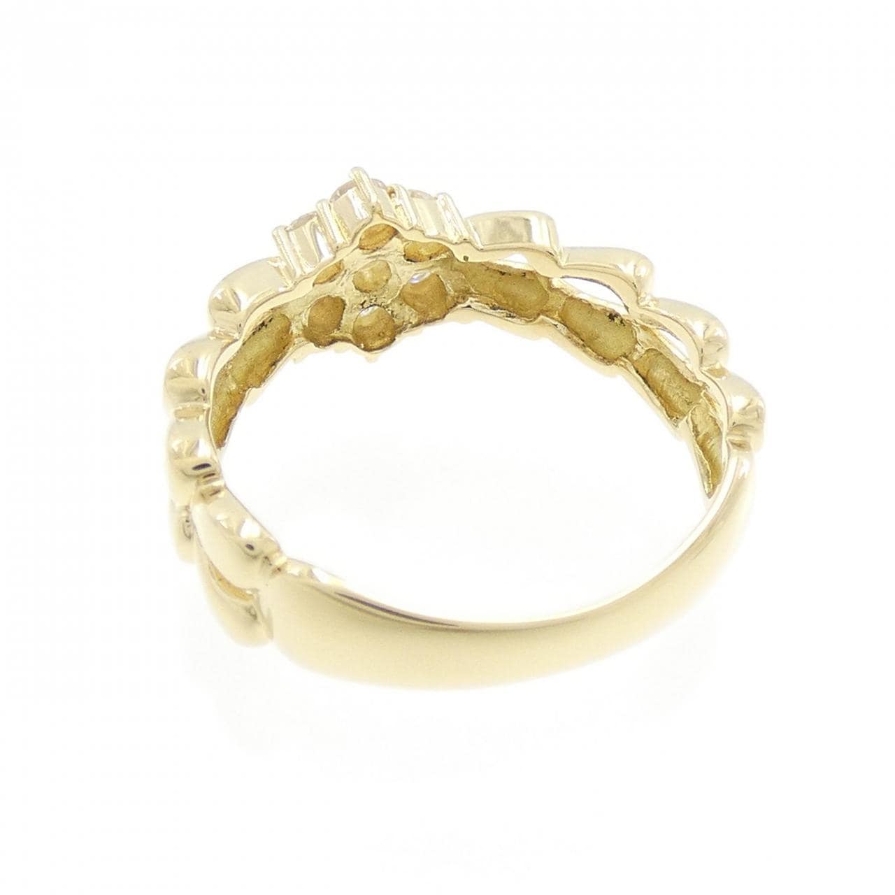K18YG フラワー ダイヤモンド リング 0.30CT