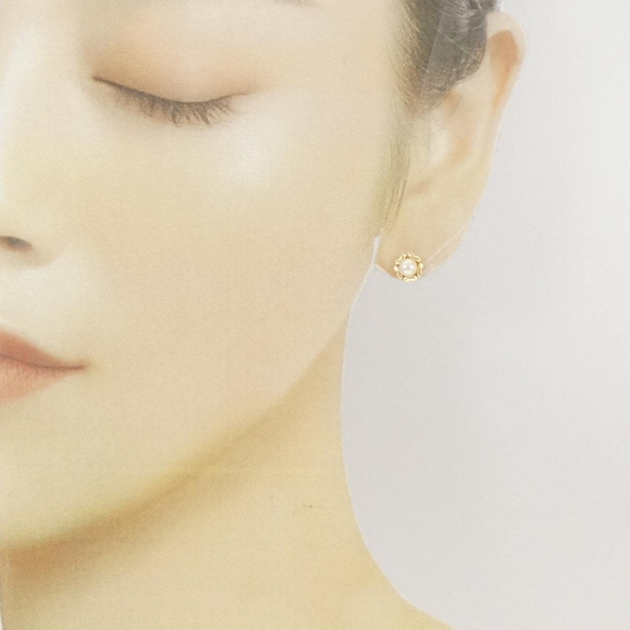 K18YG Akoya pearl earrings 4.3mm