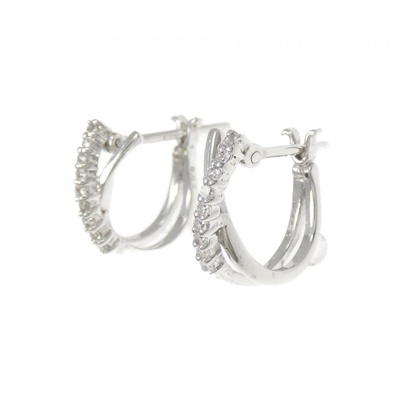 K18WG ダイヤモンド ピアス 0.10CT