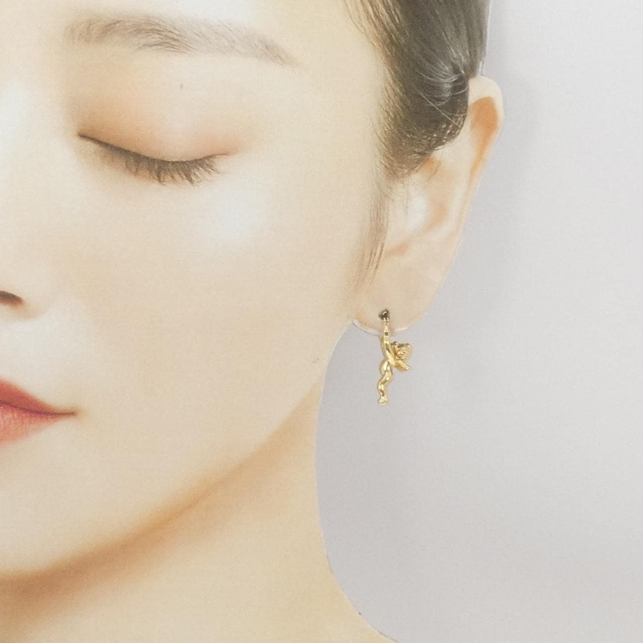 K18YG天使耳釘