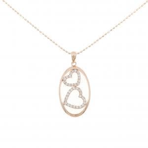 K10PG ハート ダイヤモンド ネックレス 0.18CT