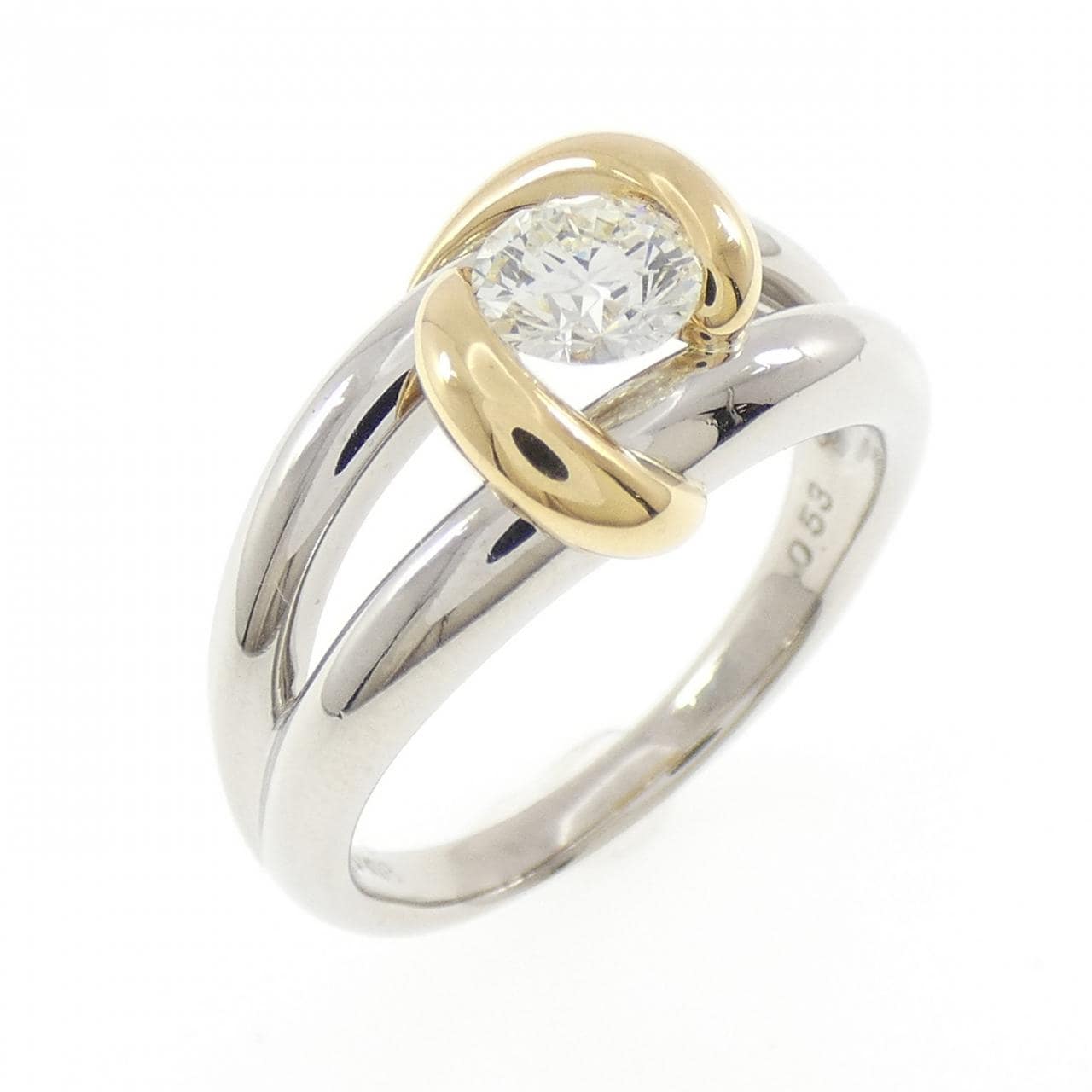 PT900/K18YG ダイヤモンド リング 0.53CT