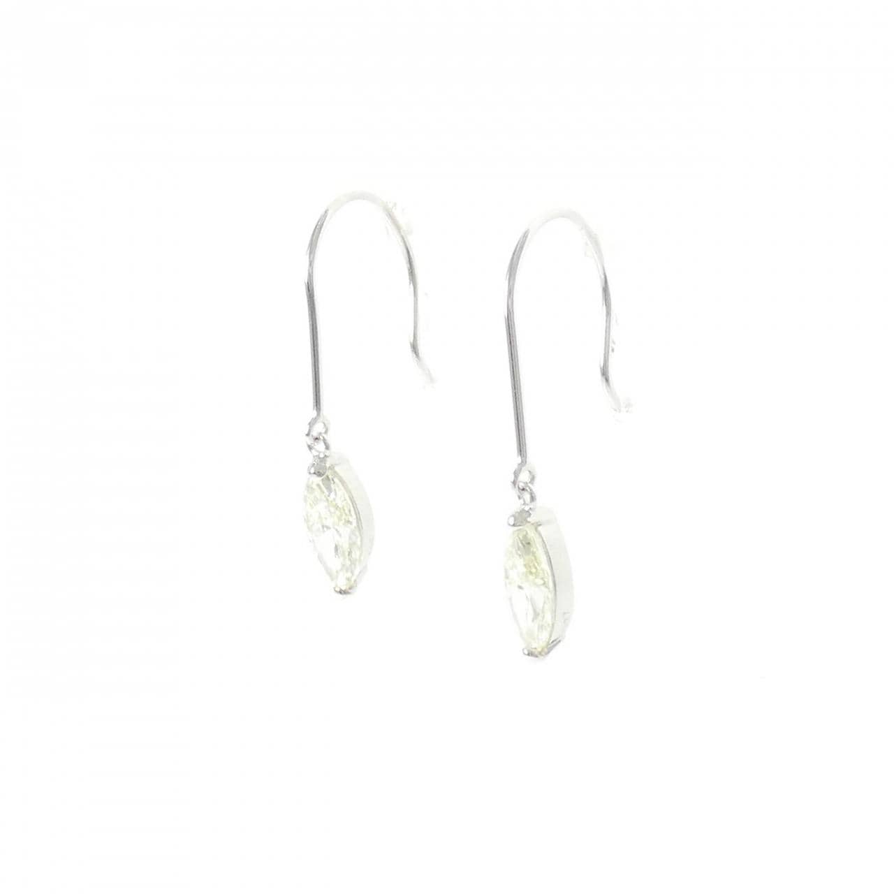 K18WG ダイヤモンド ピアス 1.289CT