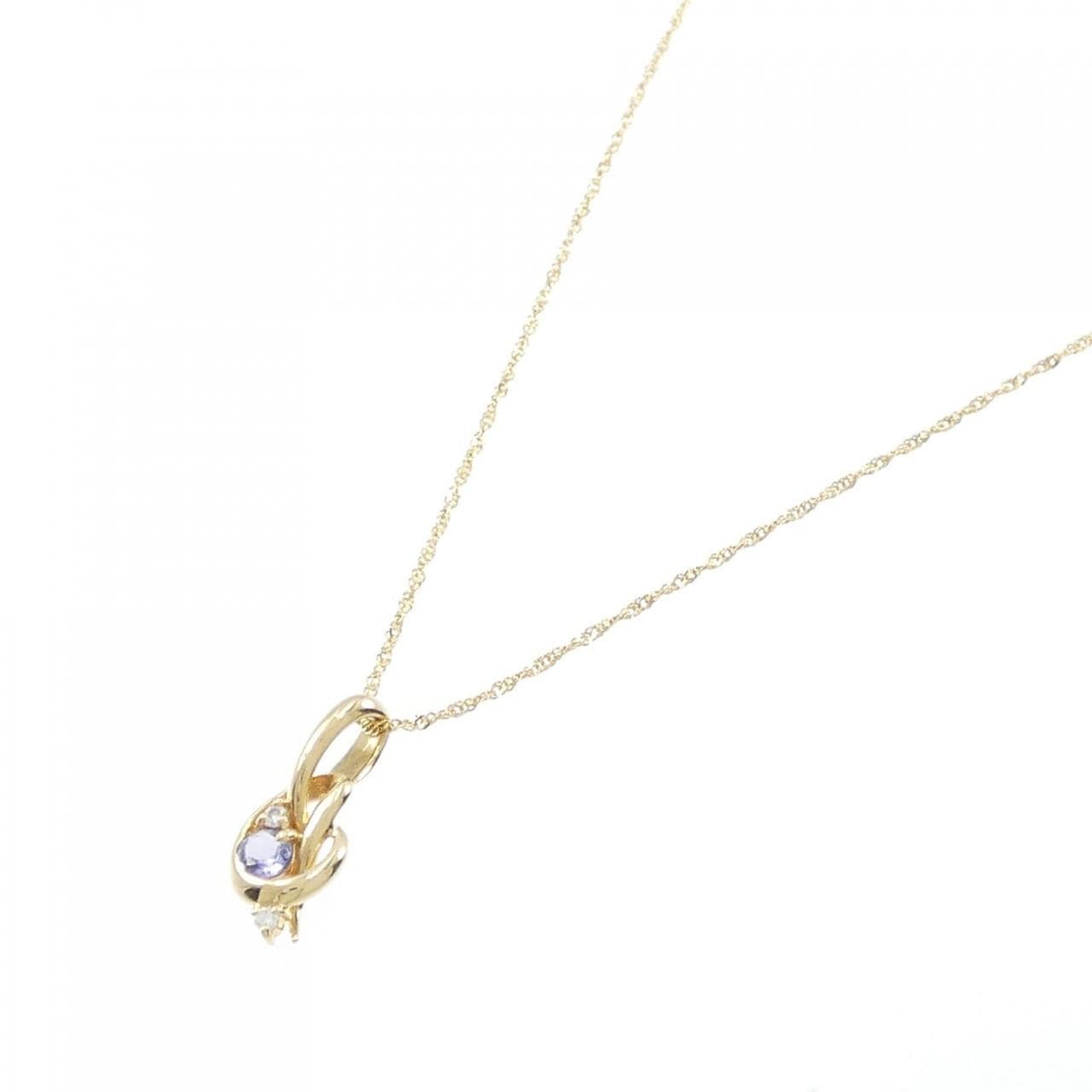 流行 当社オリジナル 天然タンザナイトネックレス K18YG T0.272ct