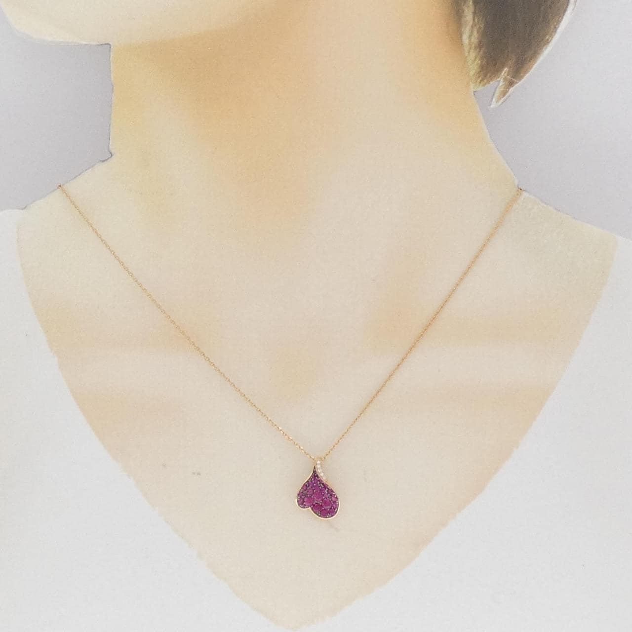 Rosevif Heart Ruby Necklace 0.93CT