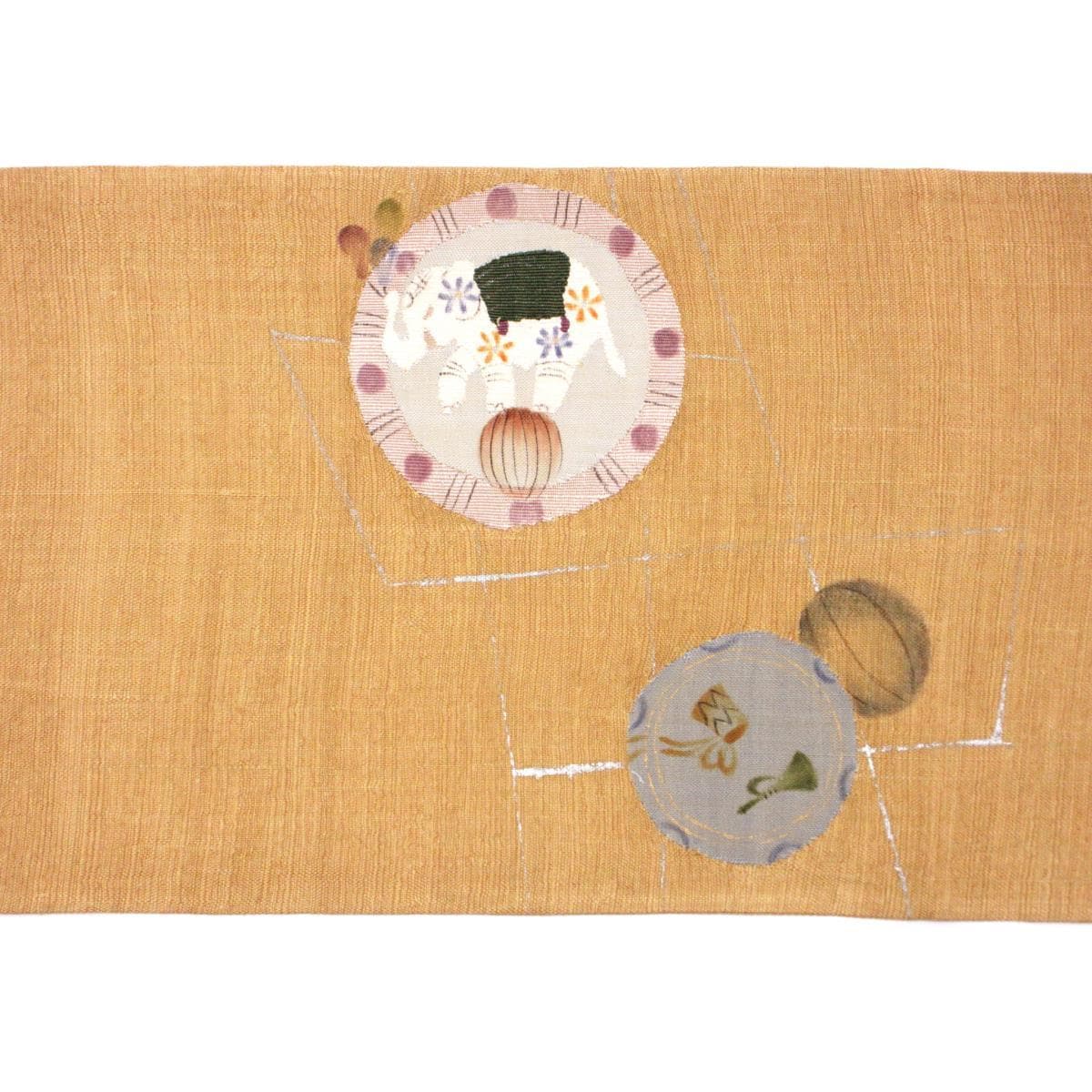 袋帯　すくい織　友禅銀彩加工