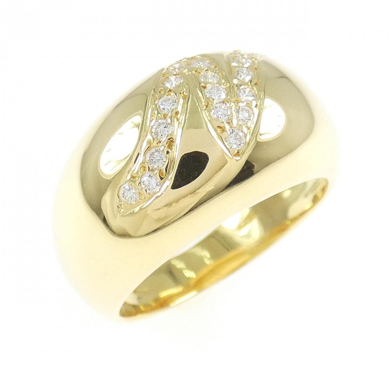 750YG イニシャルN ダイヤモンド リング