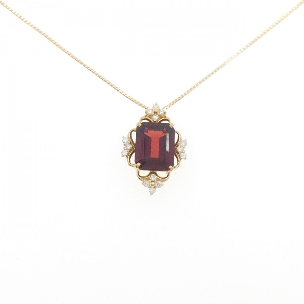 K18YG ガーネット ネックレス 3.37CT