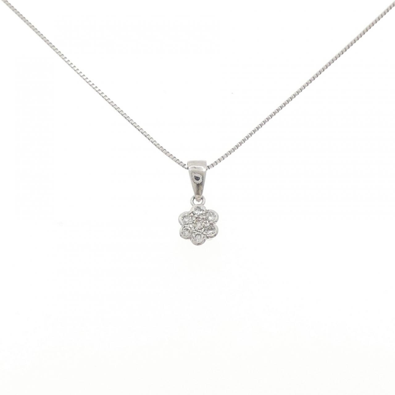 PM/PT850 フラワー ダイヤモンド ネックレス 0.12CT