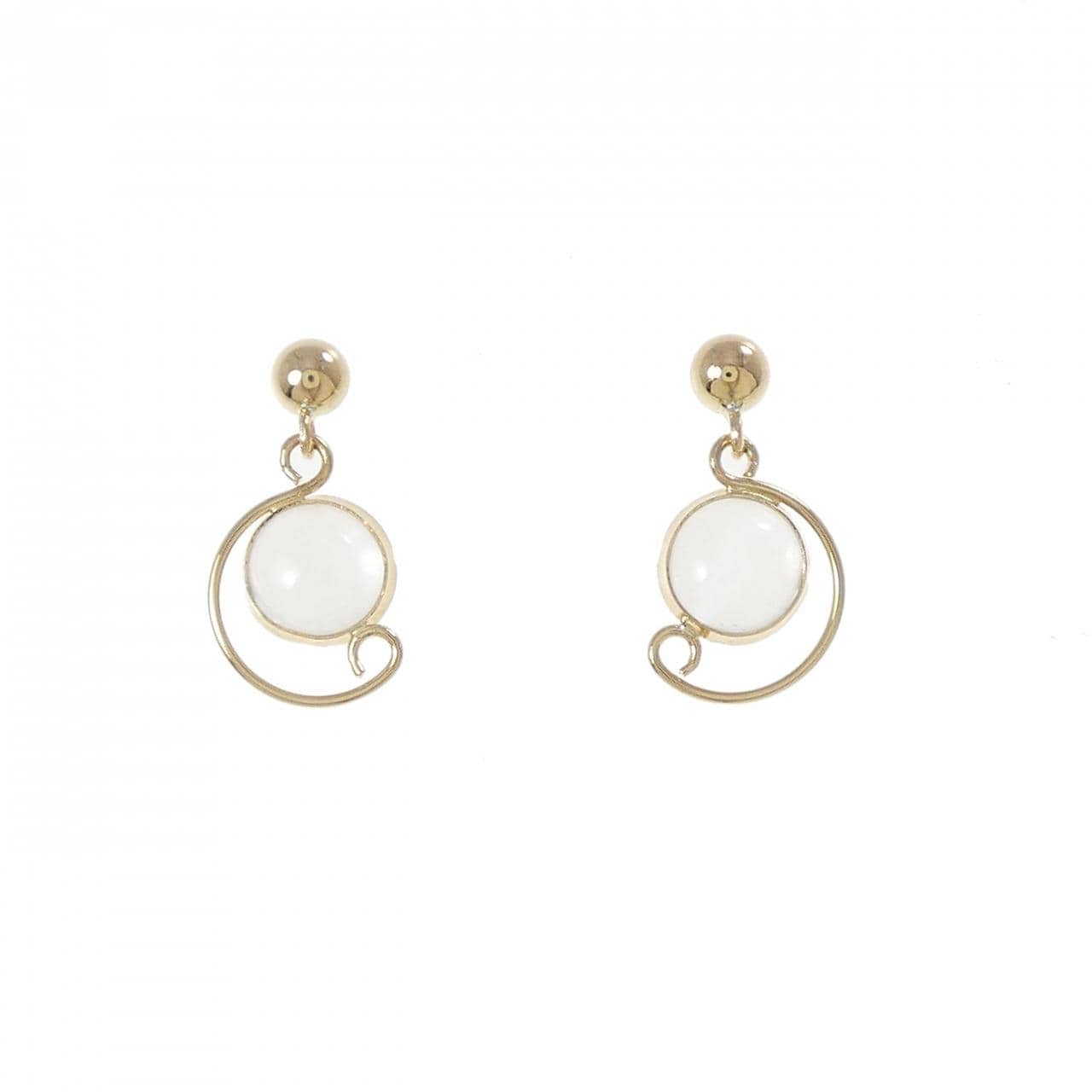 K18YG Moonstone earrings