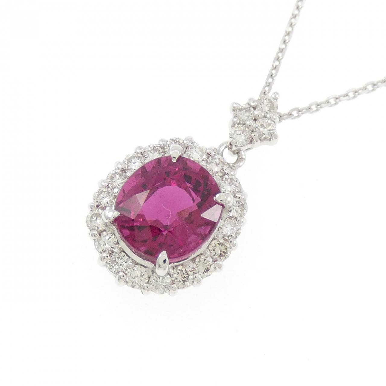 K18WG ルベライトトルマリン ネックレス 1.94CT