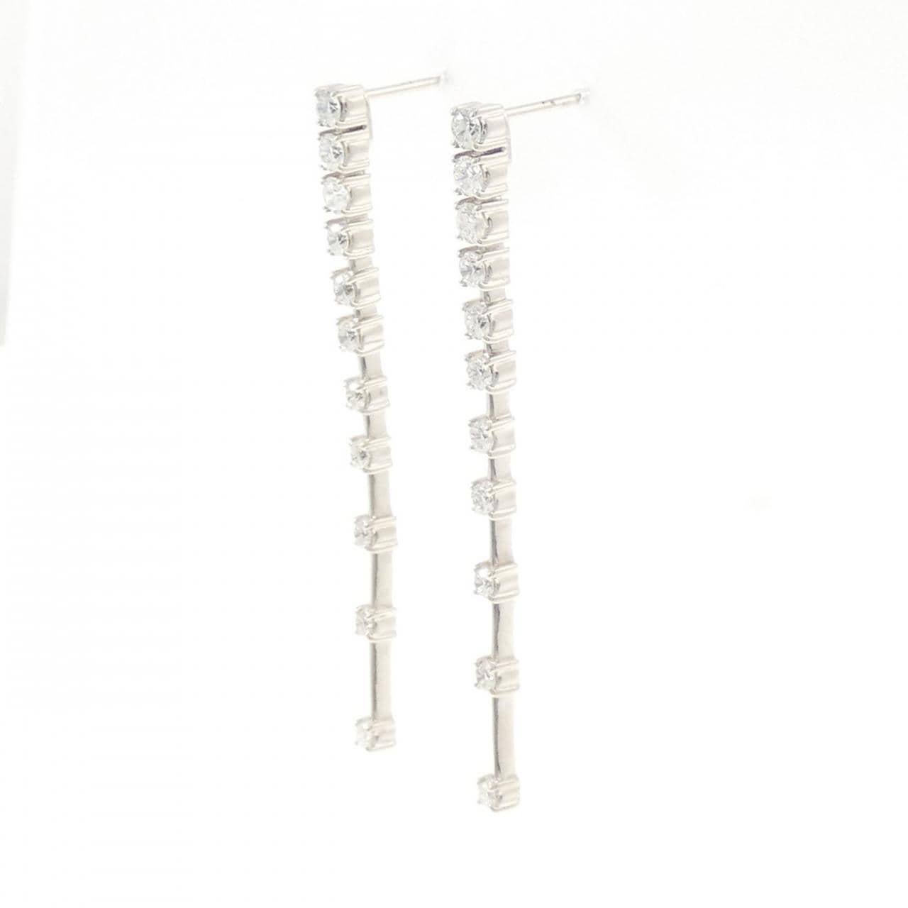 K18WG ダイヤモンド ピアス 1.00CT